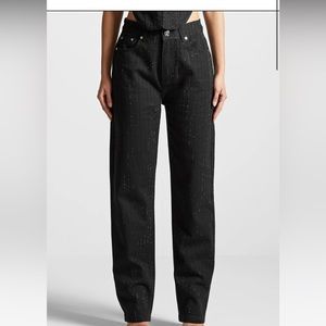 Maniere De Voir black rhinestone pants